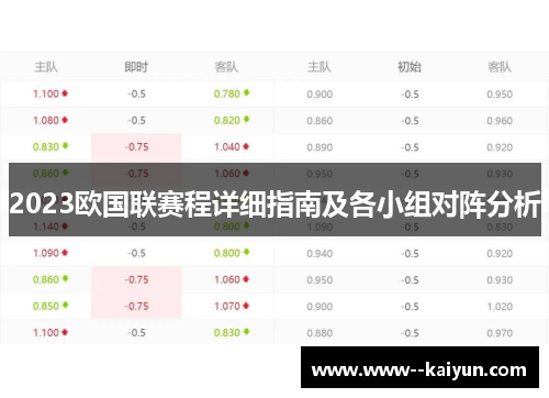 2023欧国联赛程详细指南及各小组对阵分析