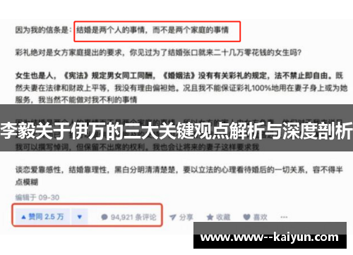 李毅关于伊万的三大关键观点解析与深度剖析