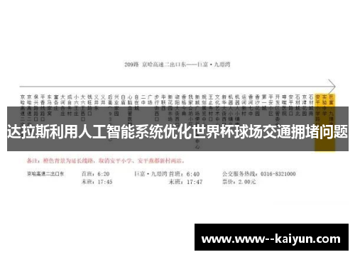 达拉斯利用人工智能系统优化世界杯球场交通拥堵问题 达拉斯利用人工智能系统优化世界杯球场交通拥堵问题